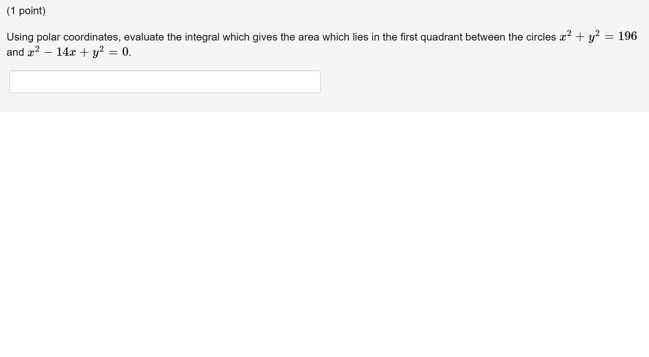 gives the area which lies in the first quadrant between the circles