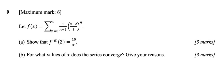 marks] Bl ('b) For What values of I does the series converge?