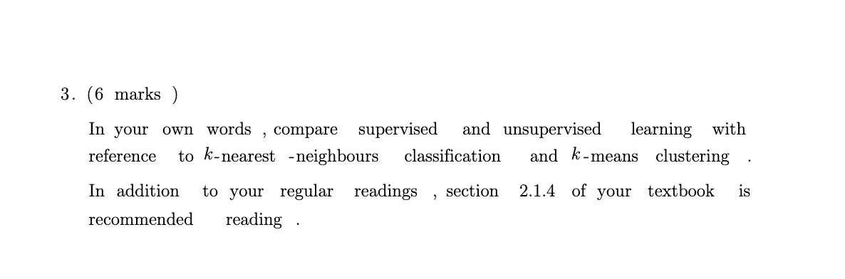 unsupervised learning with reference to olenearest neighbours classification and kmeans clustering In
