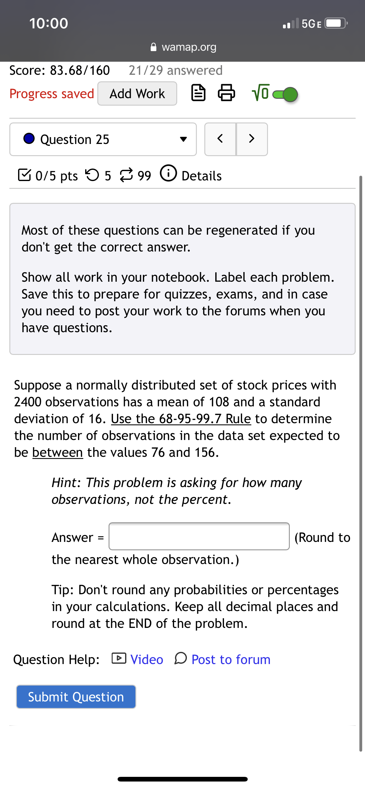 6) Details Most of these questions can be regenerated if you don't