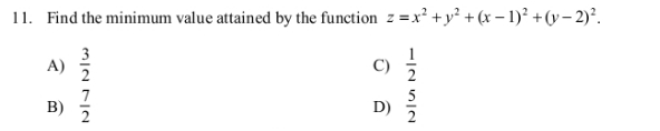 This is in Differential Calculus. This is only multiple choice. Provide