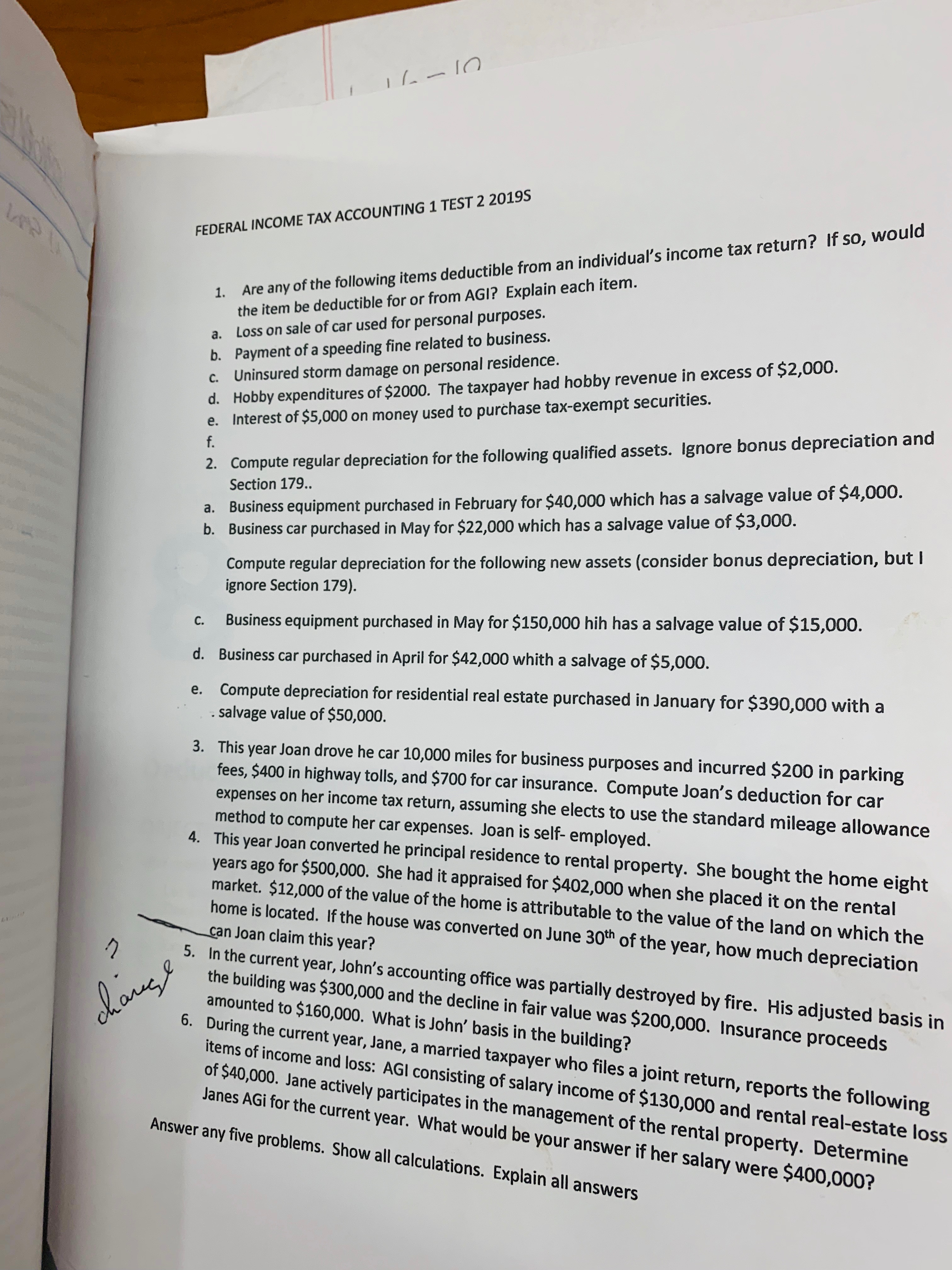 I. an return? if so, would the item be deductible for or