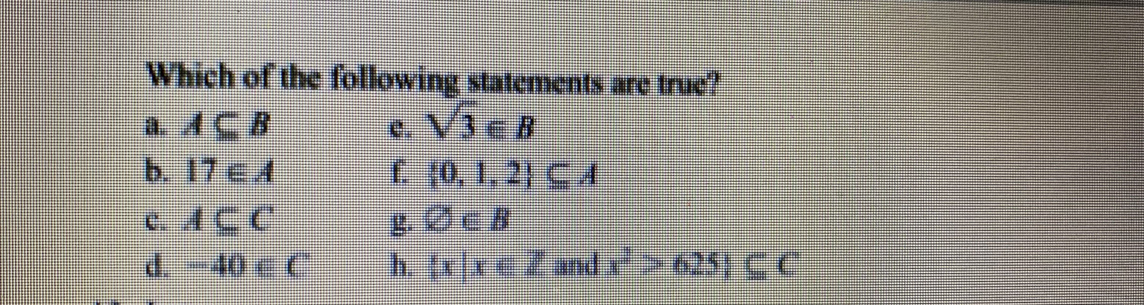 Let A = { x|x E N and 1 = 25}