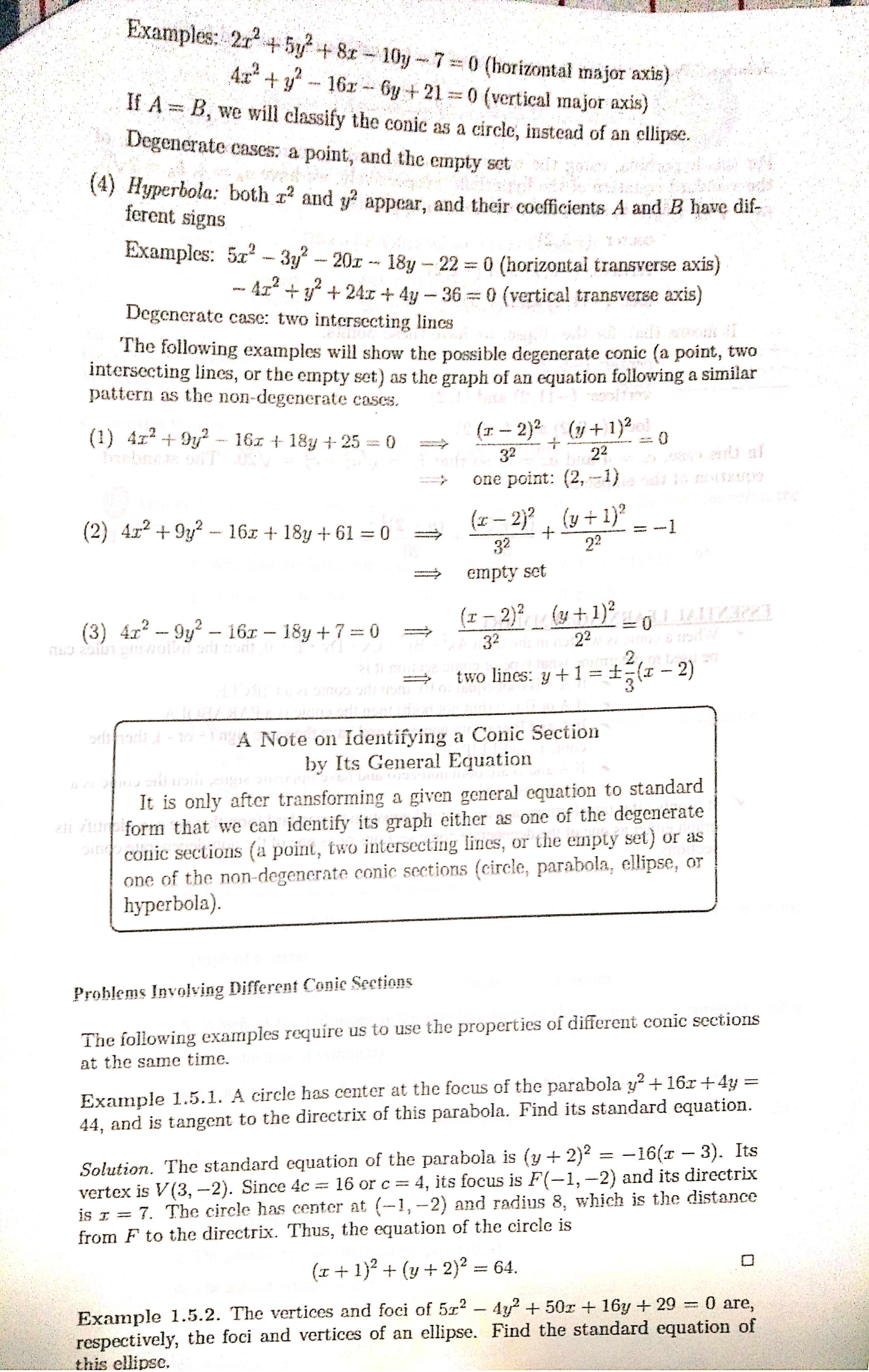 232-21+6y+5=0 (x-}) + (#+ }) =0 point (B) x? + y' 61