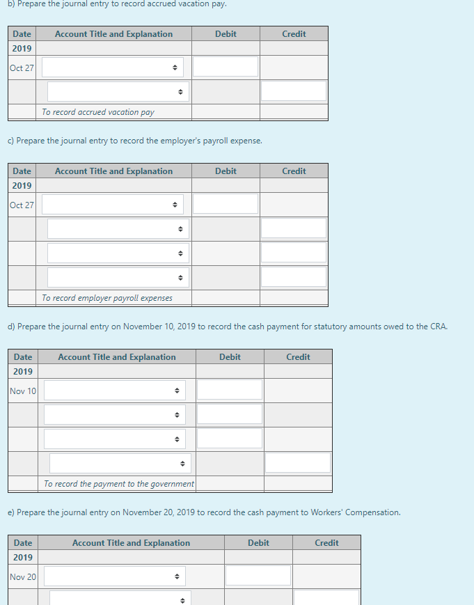 the following information for her pay for the week ending October 27,