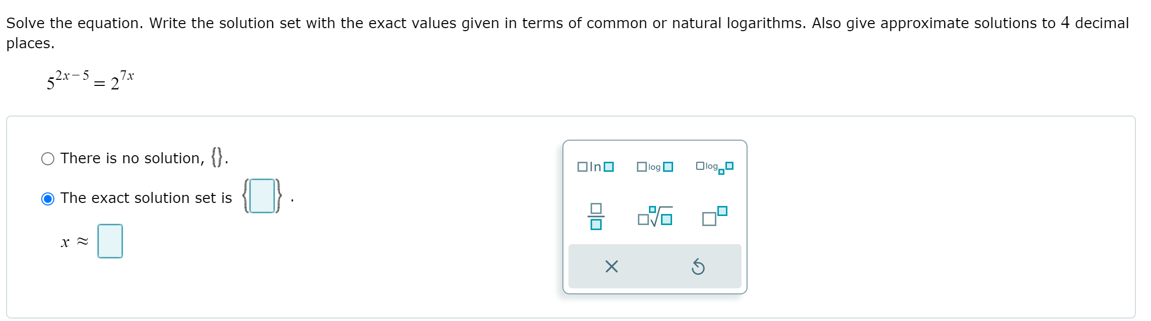 I need help thanks Solve the equation. Write the solution set
