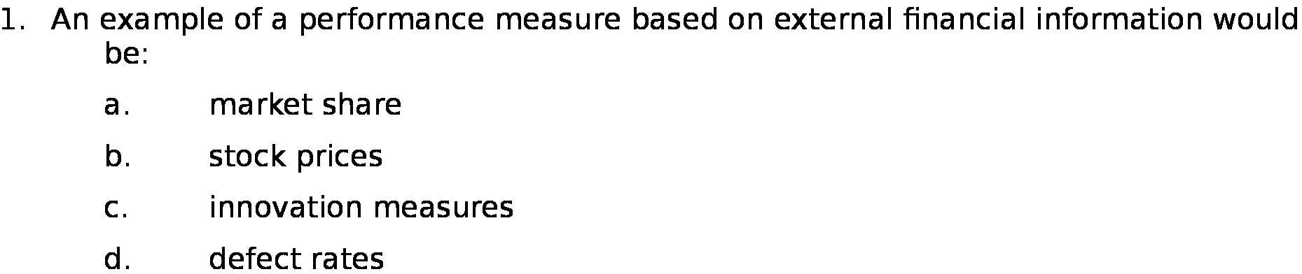 financial information would be : a . market share b . stock