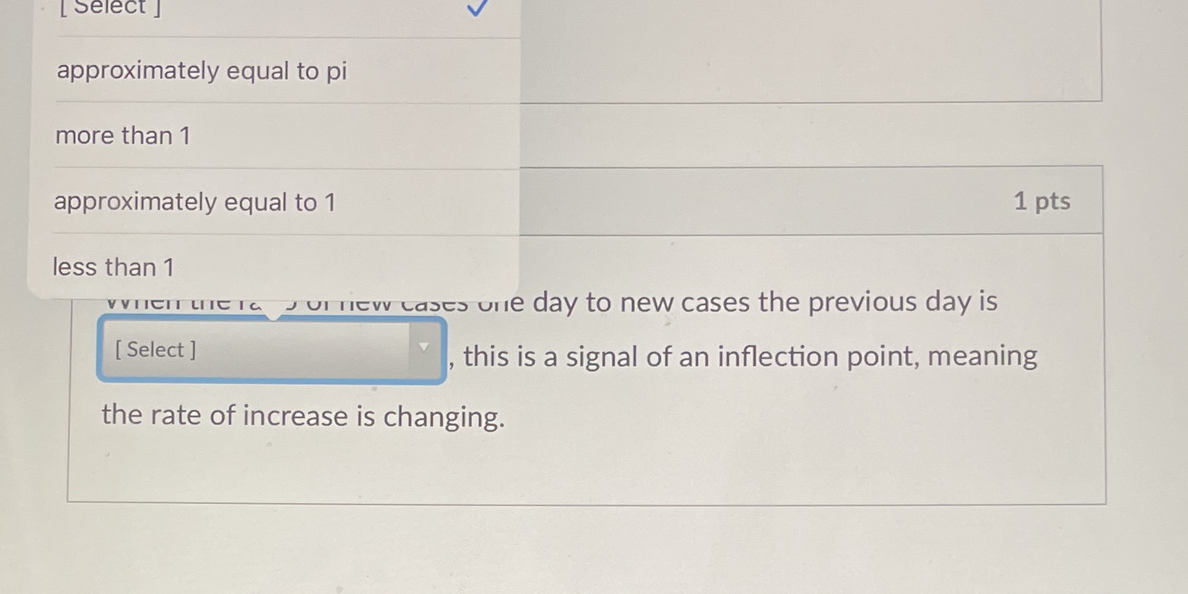 equal to 1 1 pts less than 1 VVIICIT LICIa J UI