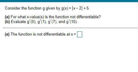 2| + 5. (a) For what x-value(s) is the function not differentiable?