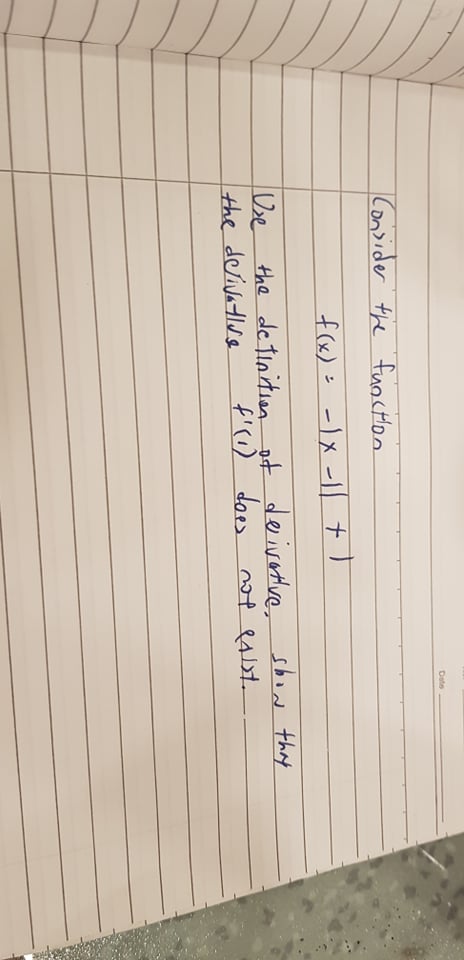 - 1 + 1 De the detinition of derivative show that the