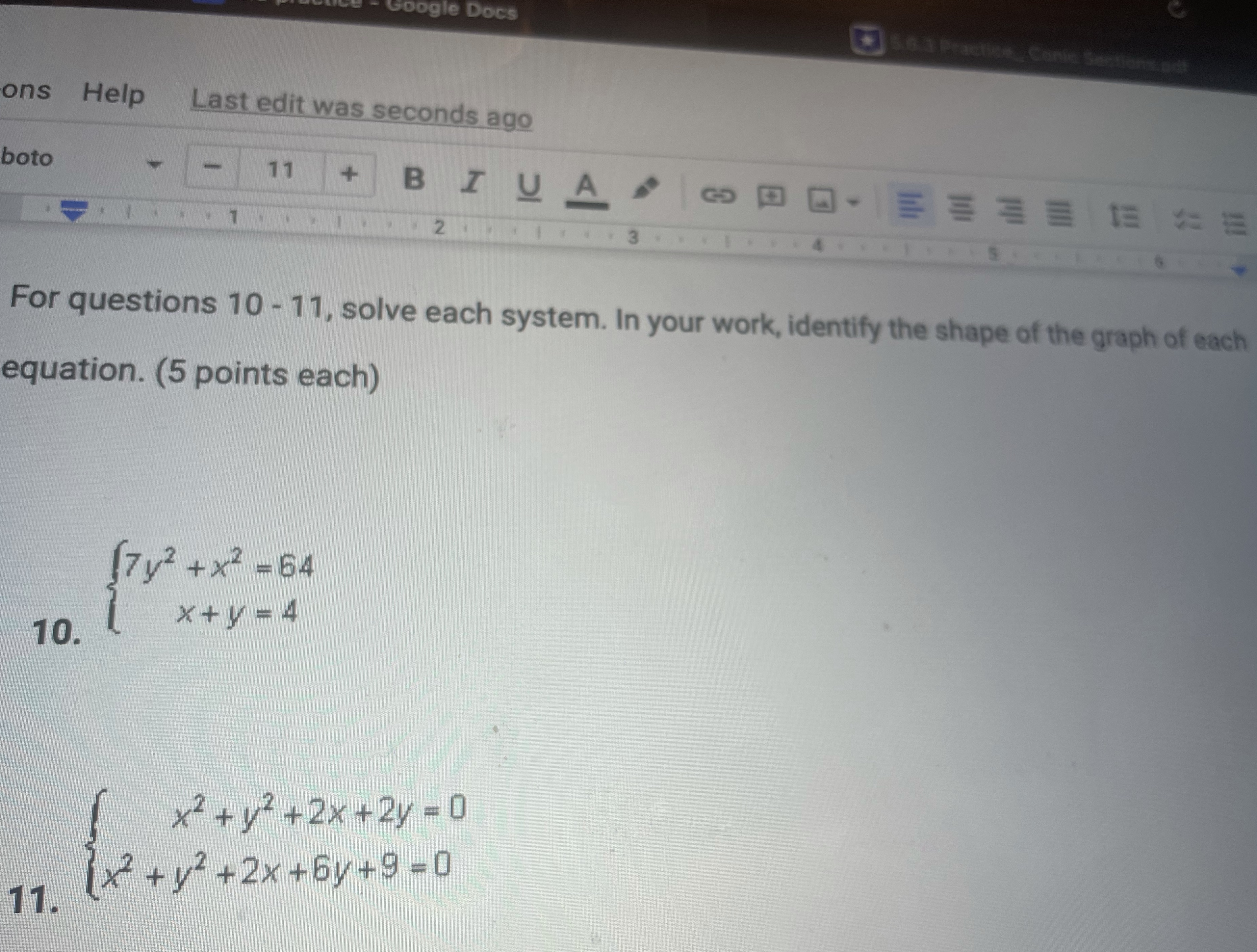 Google Docs ons Help Last edit was seconds ago boto 11