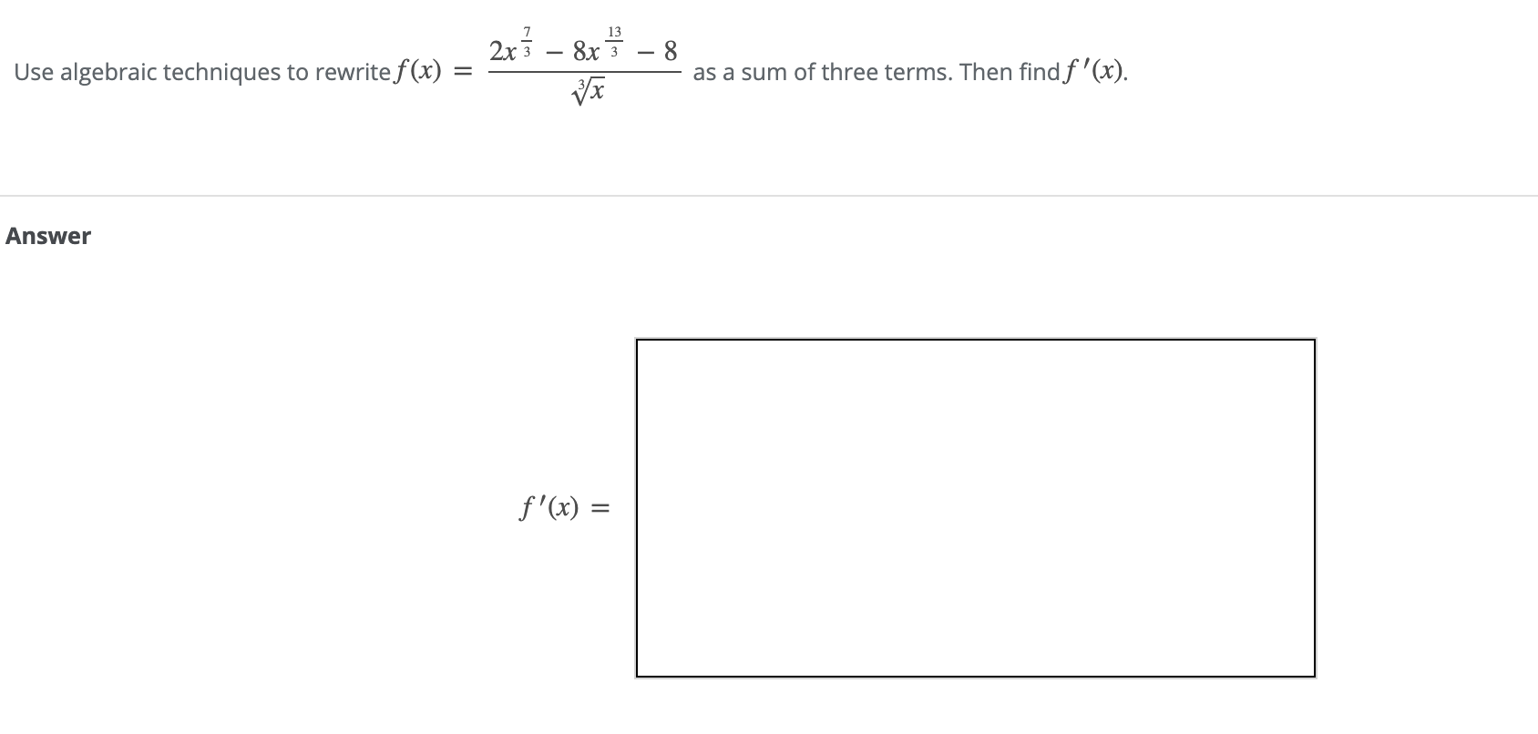 to rewrite f(x) = Vx as a sum of three terms. Then