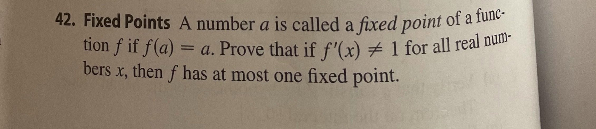  42. Fixed Points A number a is called a fixed point