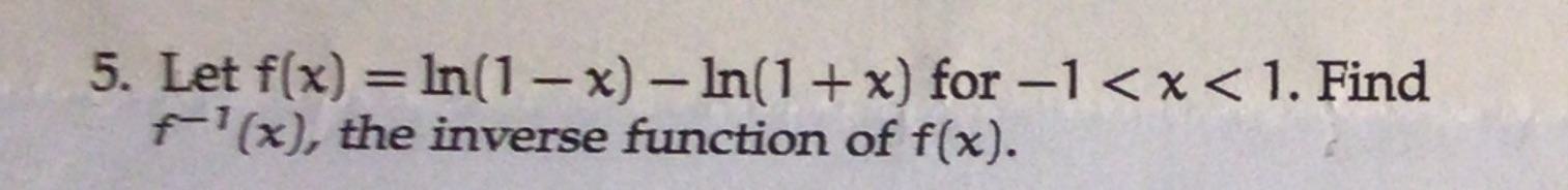 x < 1. Find the inverse funcon of f(x).