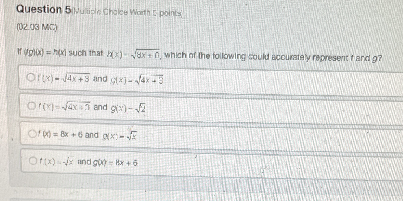 h(x) such that /(x) = 18x + 6, which of the following