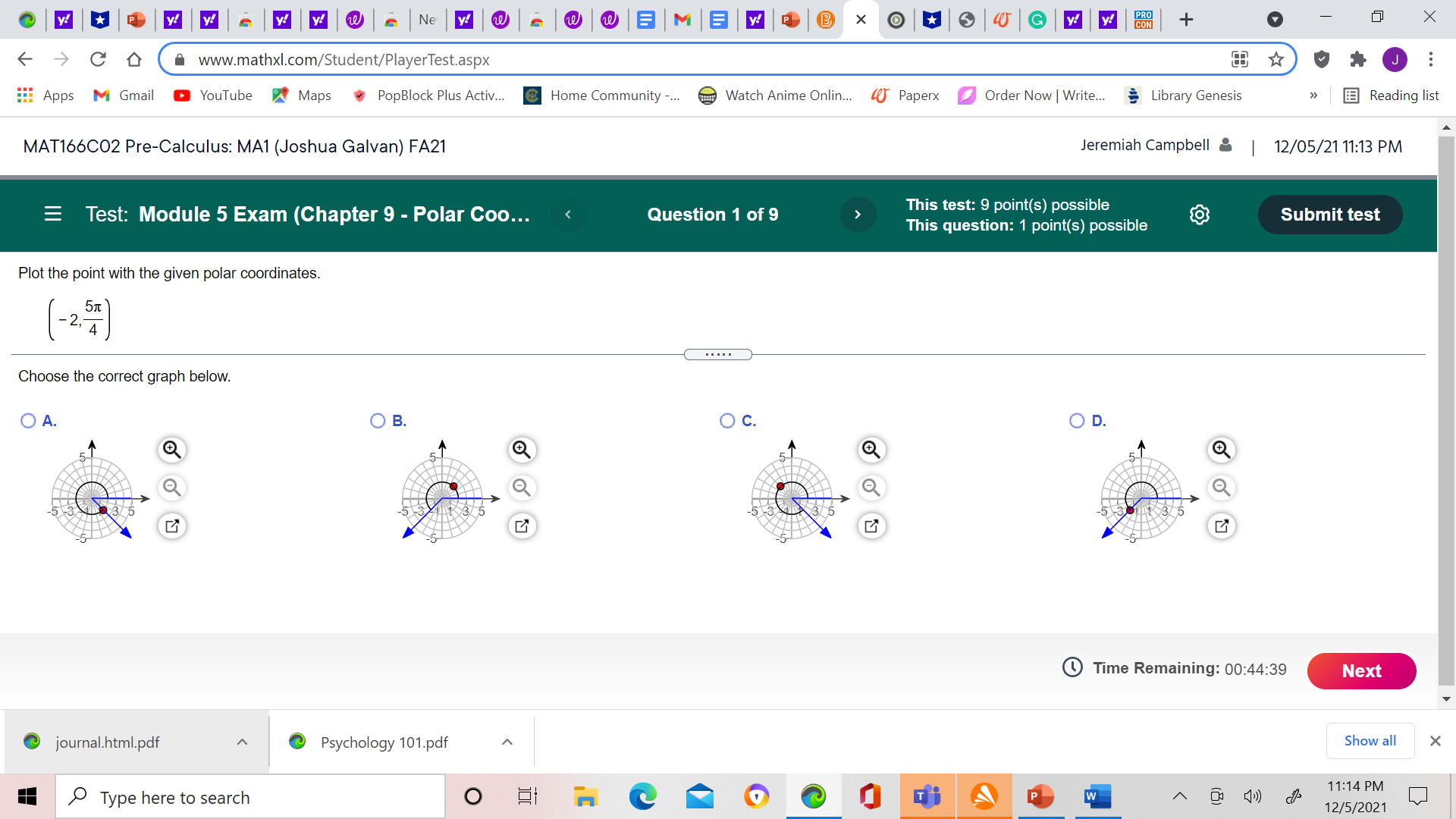 . . Choose the correct graph below. O A. O B. O