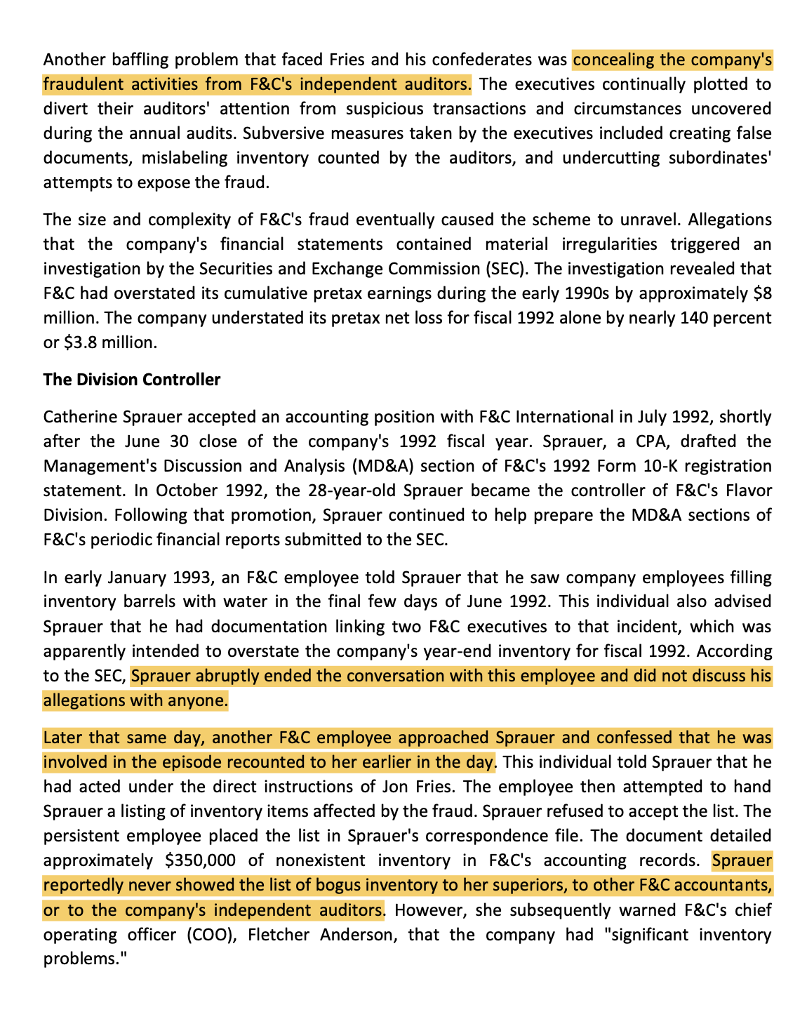 "Highly Unethical" and 10 represents "Highly Ethical", evaluate the conduct of the