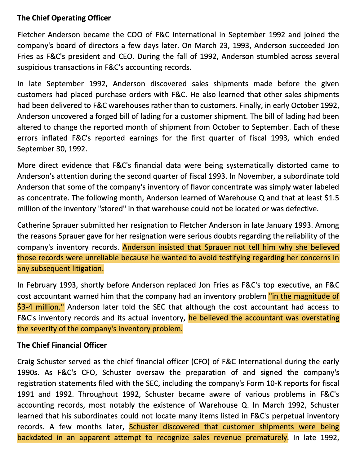 CEO. Support your answer by providing ethical and economic arguments using facts