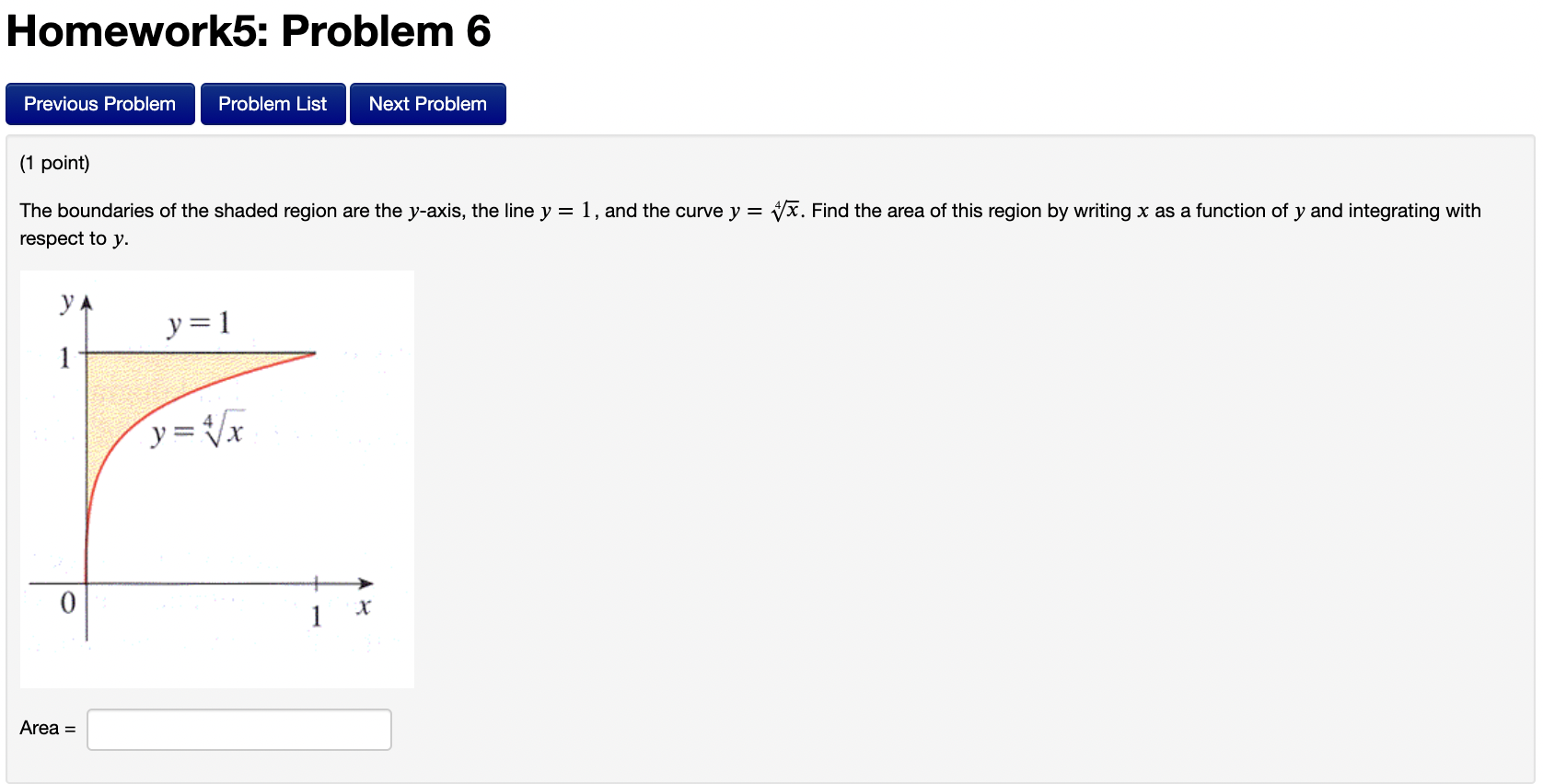 the line y = 1, and the curve y = {/Tc. Find