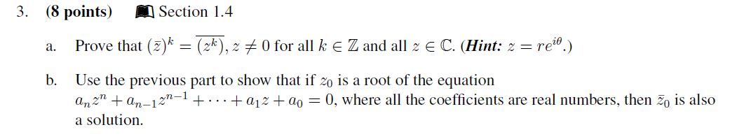 z 75 O for all k E Z and all z E