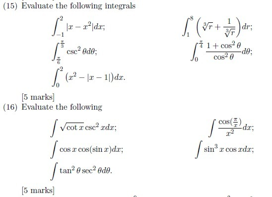 i 1 + cos2 9 csc- Ode; do; 0 cos- 9 (x-