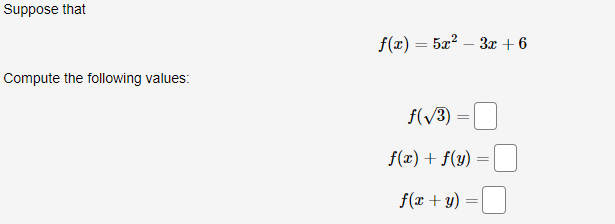 following values: f(v3) = f(x) + f(y) = f(x + y) =