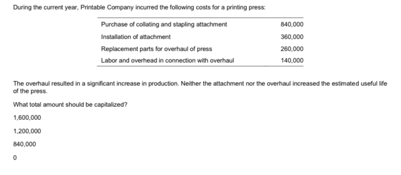 was P1, 100,000. The machinery has an estimated useful life of 10