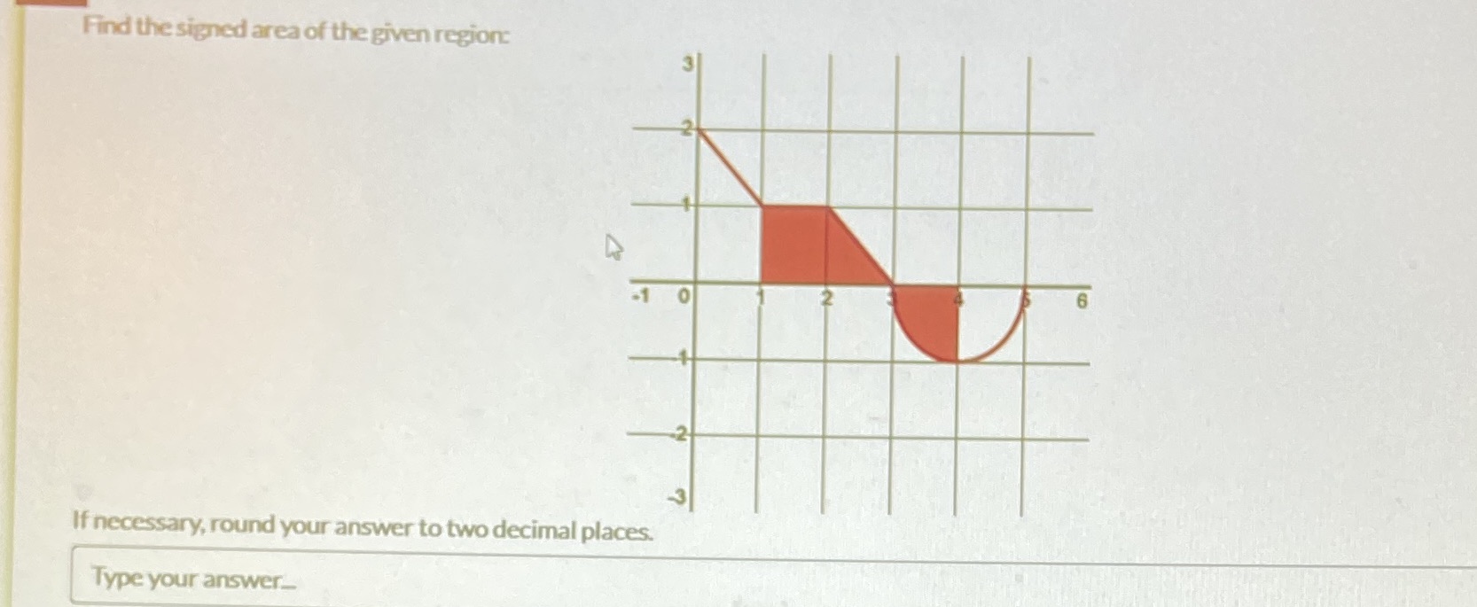 positive feedback Find the signed area of the given regions 0 If