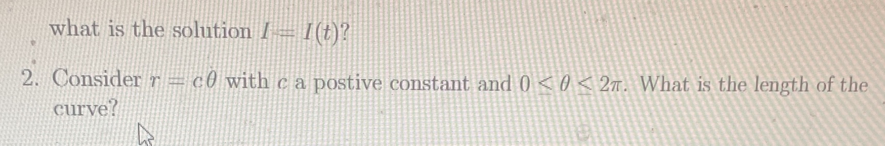 a postive and O < O < k. What is the length