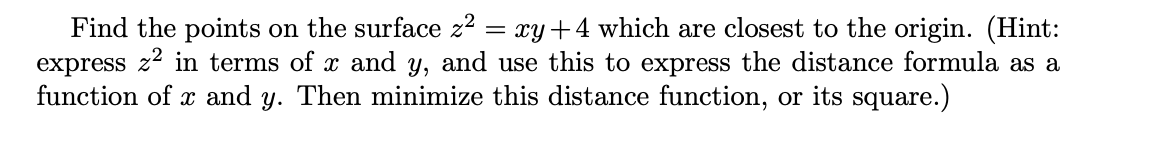  Find the points on the surface :52 = my + 4