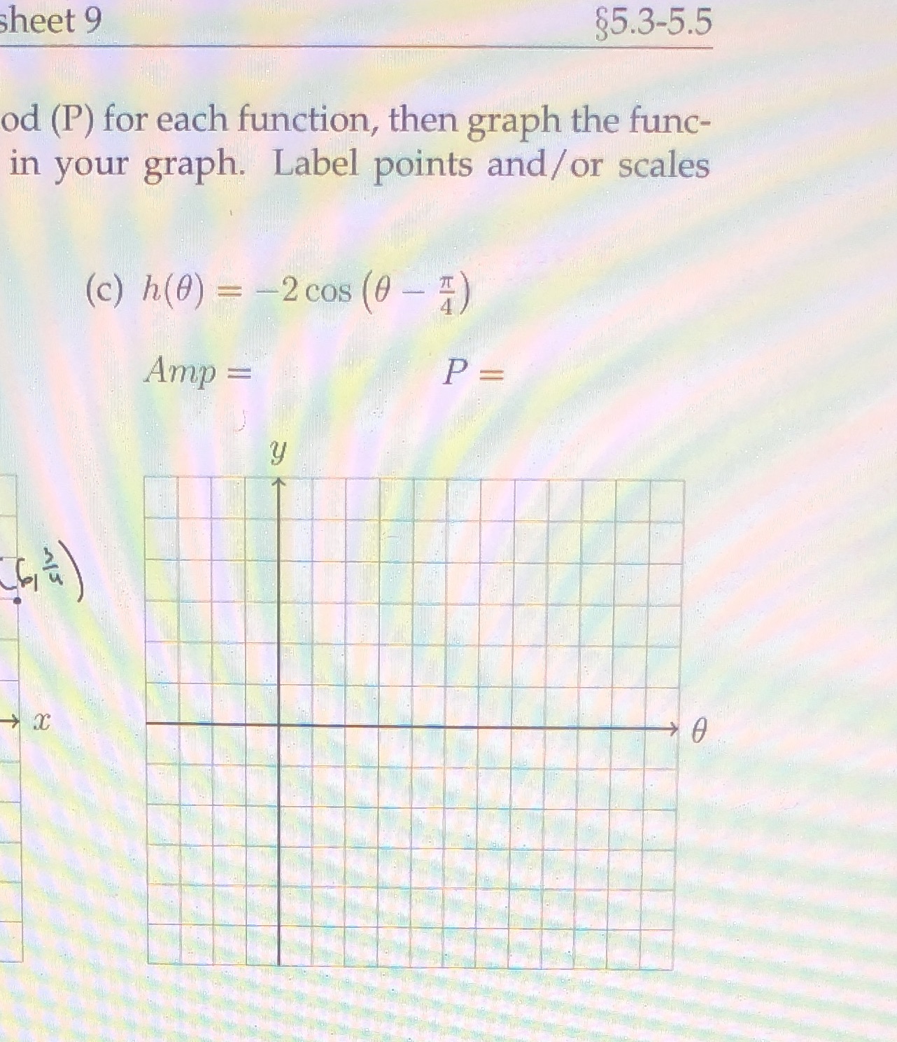 amplitude and period sheet 9 $5.3-5.5 d (P) for each function, then
