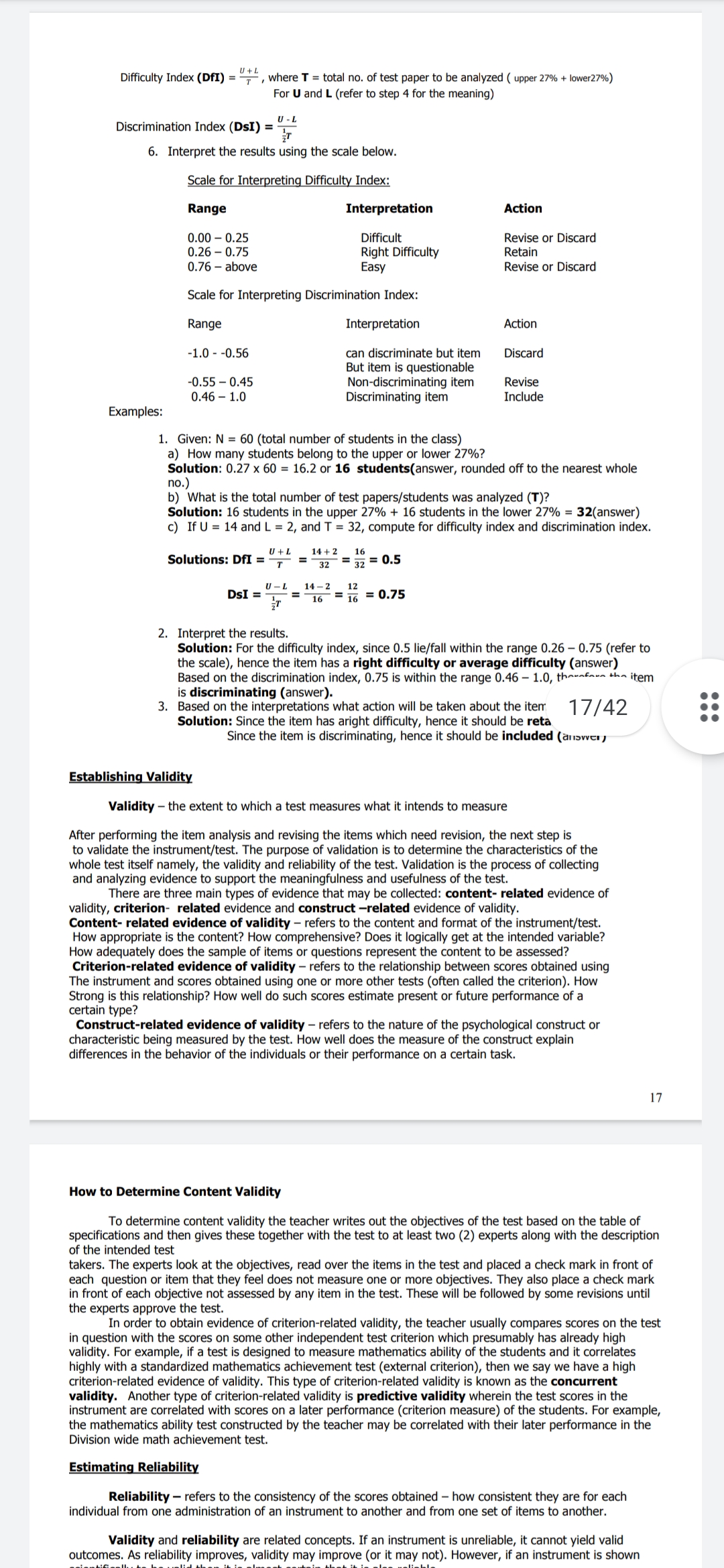 relationship between validity and reliability? 5. Is it possible for a test