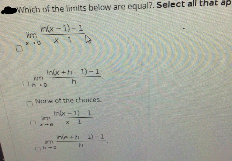 ap In(x - 1) - 1 lim X + 0 x -