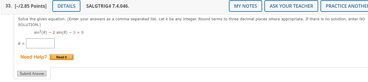 Let k be any integer. Round terms to two decimal places where