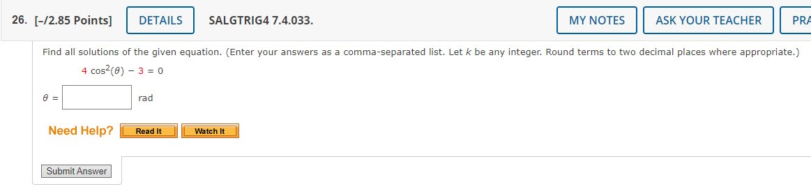 a comma-separated list. Let k be any integer. Round terms to two