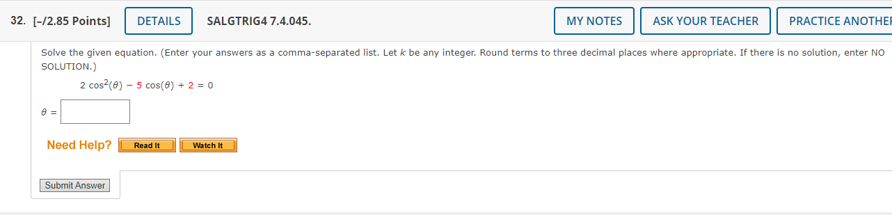 Round terms to two decimal places where appropriate.) 4 0352(9) 3 =