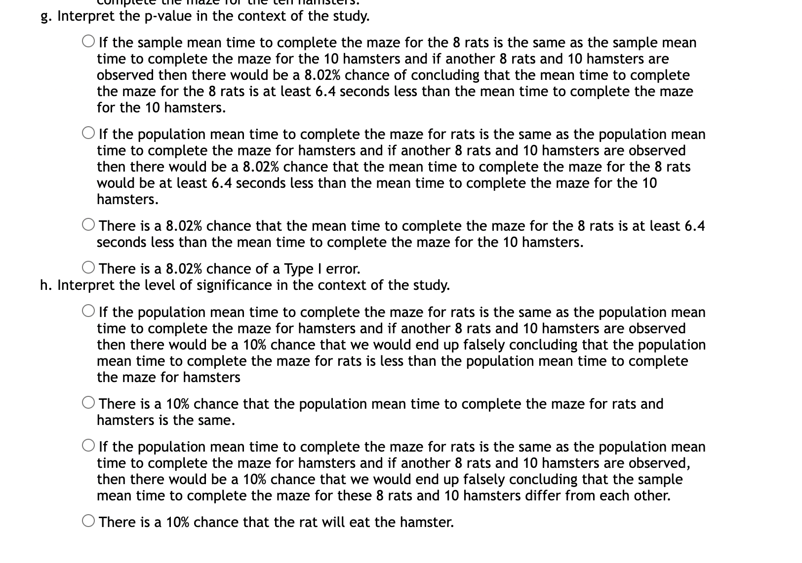 decimal) c. The test statistic = C] (please show your answer to