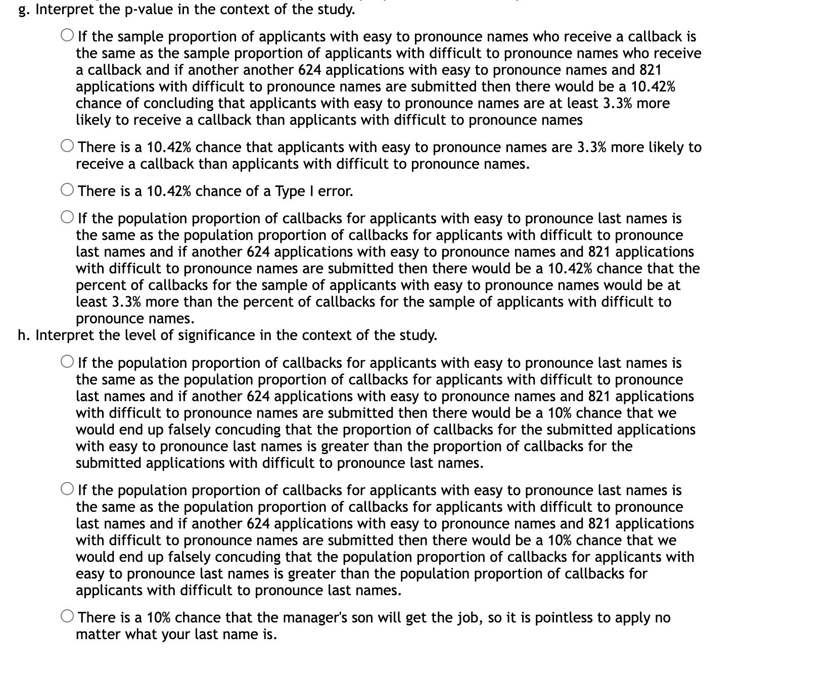 this, we should the null hypothesis. g. Thus, the final conclusion is