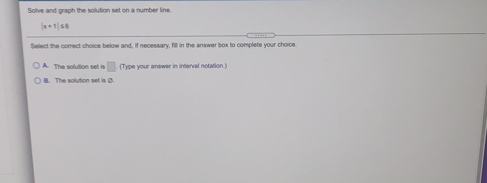 Solve and graph the solution set on a number line. 1x
