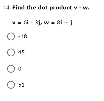  can you help me solve this problem 14. Find the dot
