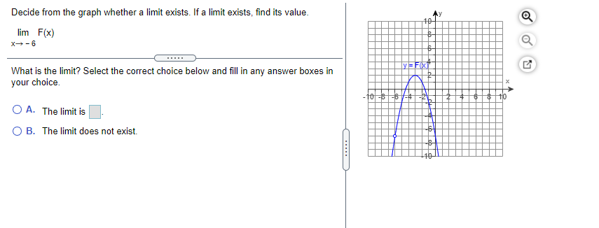  Decide from the graph whether a limit exists. If a limit