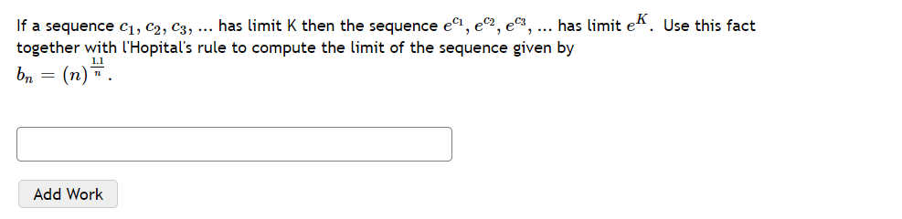 sequence eel, 8'32, 663, has lim'it 6K. Use this fact together with