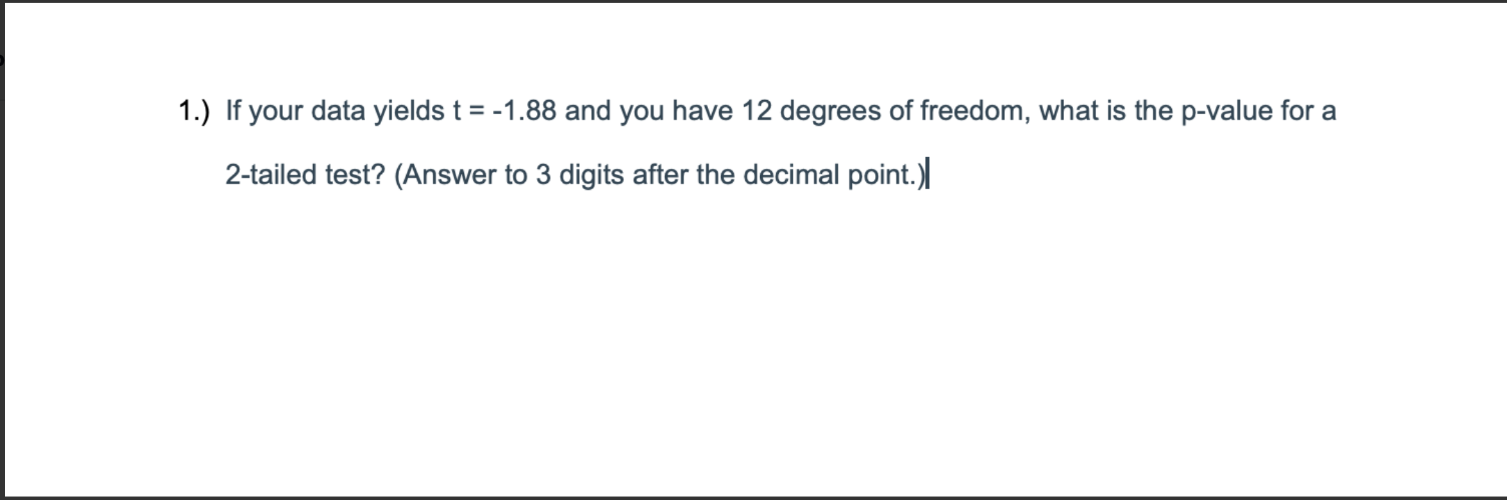 12 degrees of freedom, what is the p-value for a 2-tailed test?