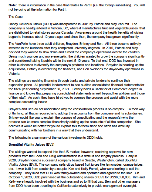 I. The Case Dandy Delicious Drinks (DDD) was incorporated in 2001 by