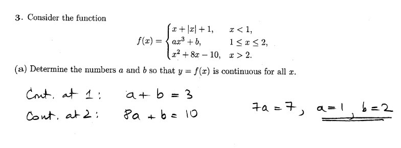  3. Consider the function * + (x| +1, I 2. (a)