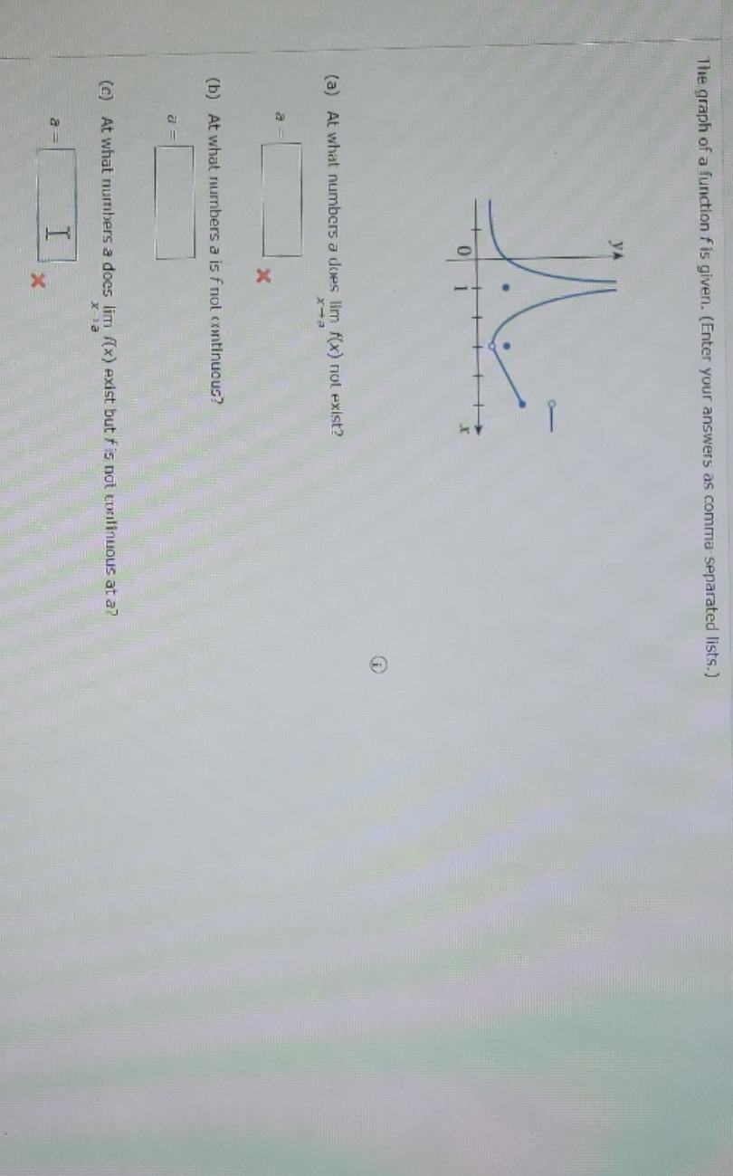 given. (Enter your answers as comma separated lists.) (a) At what numbers
