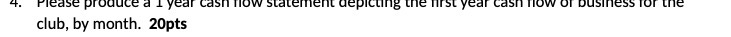 Please produce a . year cash flow statement depicting the first