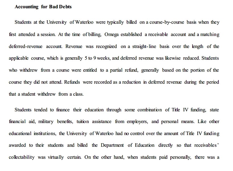 the other hand, when students paid personally, there was apossibility that receivables