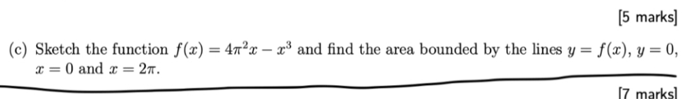 = 472x - x3 and find the area bounded by the lines