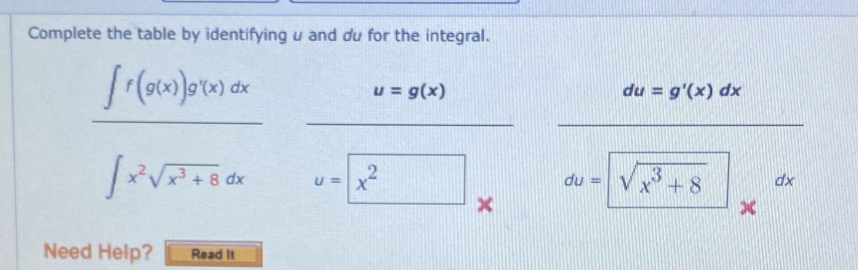 F (9( x) g'( x) dx u = g(x) du = g